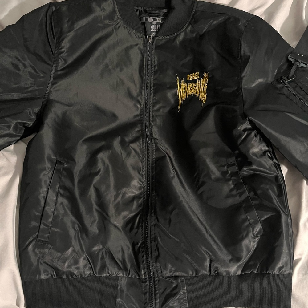 Rebel Vengeance Men's Black Bomber Jacket
